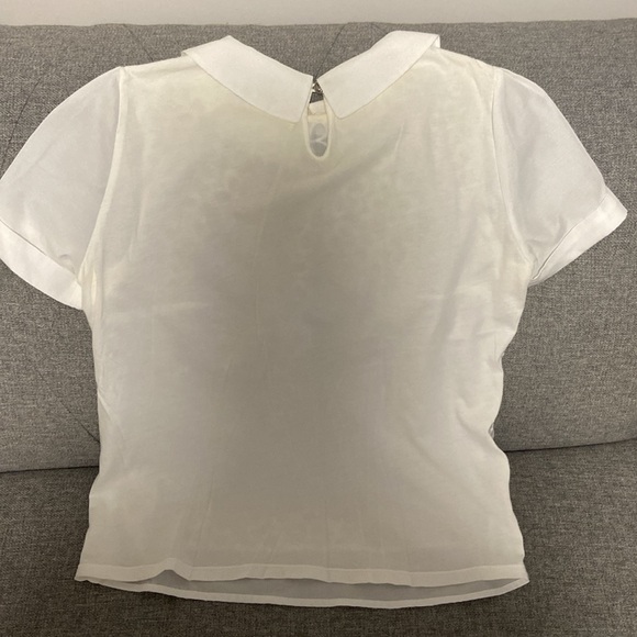 Womens Short Sleeve Lace Embroidered Blouse Top T Shirts - Picture 2 of 4